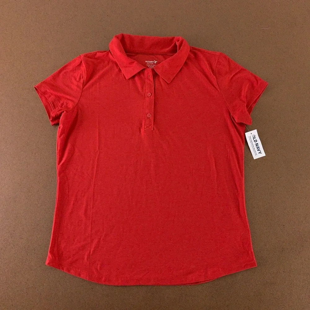 Old Navy Girls Size XL 14-16 Red Cloud 94 Soft School Uniform Polo Shirt NWT
